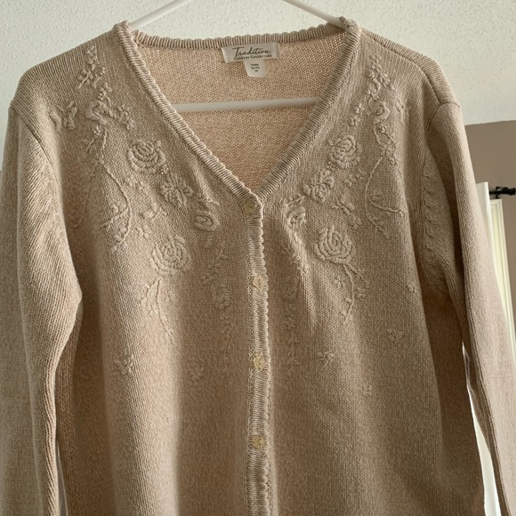 Vintage Traditions Cottagecore Cotton Knit Cardigan Sz XL Petite - Picture 4 of 10